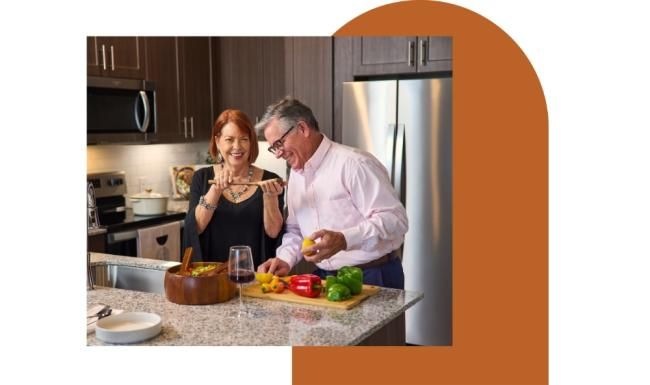 The essence of exceptional living a man and a woman in a kitchen